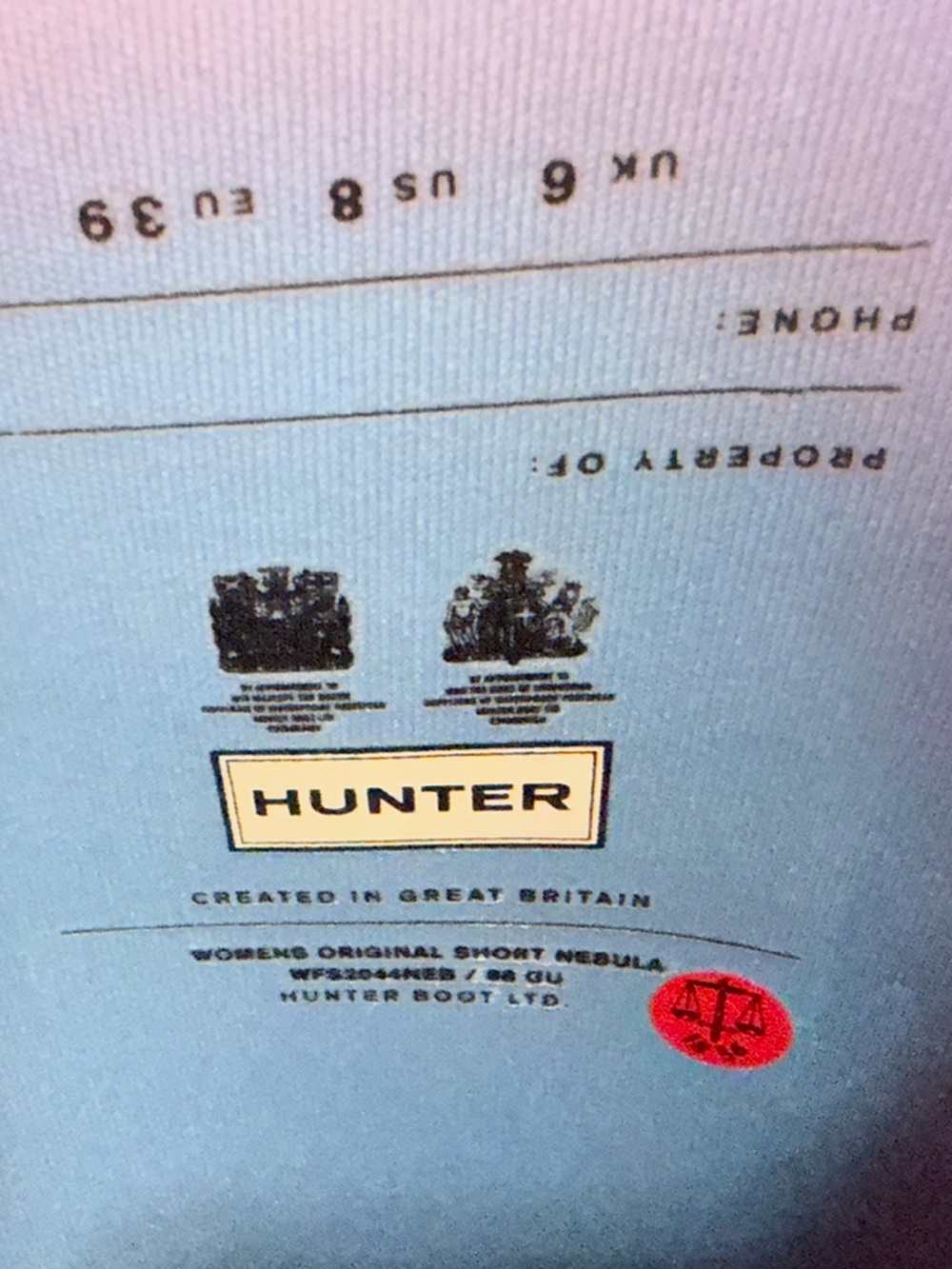 Hunter Nebula Original Rain Boots Women’s Blue Thistle - Picture 8 of 9